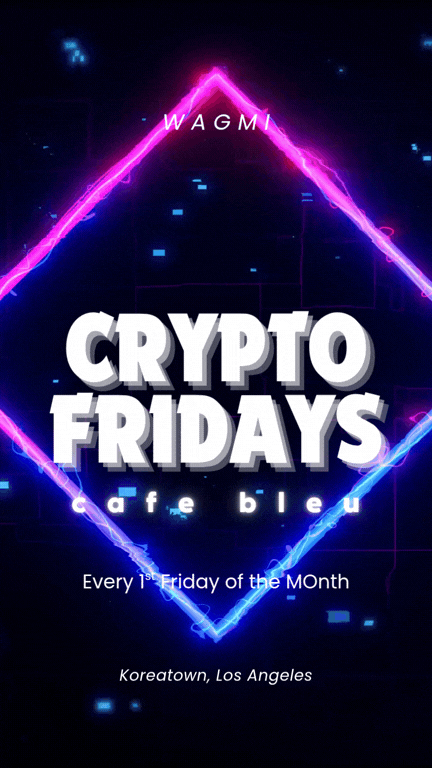 Animated Crypto Fridays event flyer